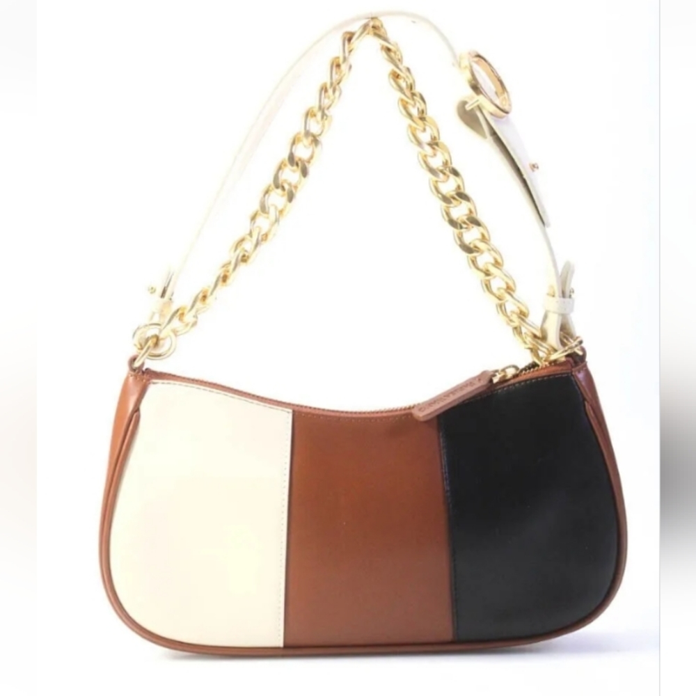 Parisa Wang Charmed Colourblock Leather Baguette with Chain - Picture 2 of 5